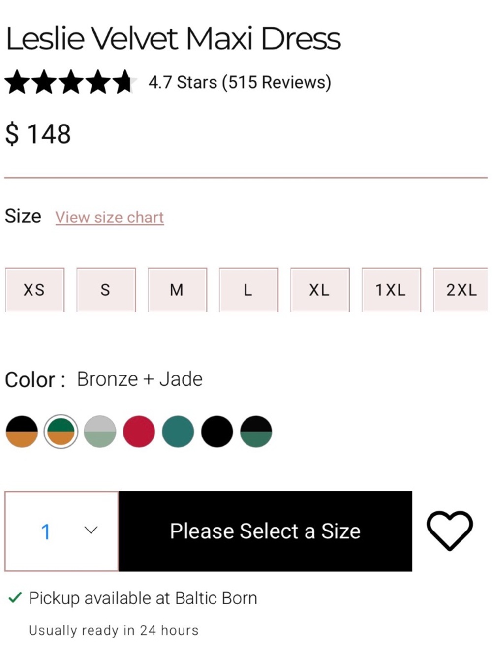 BNWT Baltic Born Leslie velvet maxi dress in jade and bronze size 1X - Picture 7 of 12